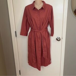 NWT Boden  women’s dark salmon colored shirt dress size 8 petite